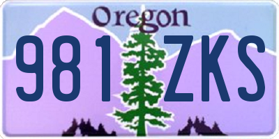 OR license plate 981ZKS