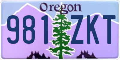 OR license plate 981ZKT