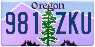 OR license plate 981ZKU