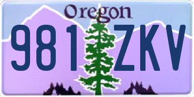 OR license plate 981ZKV