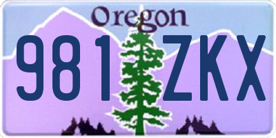 OR license plate 981ZKX