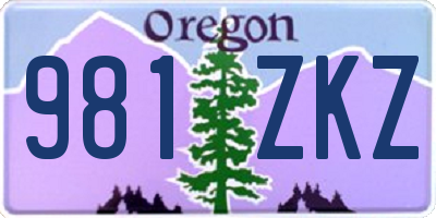 OR license plate 981ZKZ