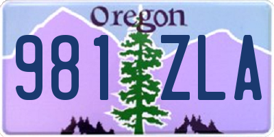 OR license plate 981ZLA