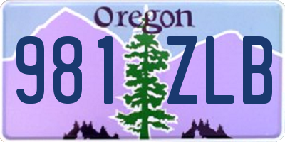 OR license plate 981ZLB