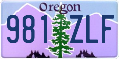 OR license plate 981ZLF