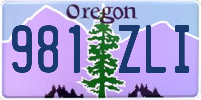 OR license plate 981ZLI