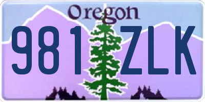 OR license plate 981ZLK