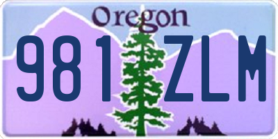 OR license plate 981ZLM