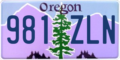 OR license plate 981ZLN