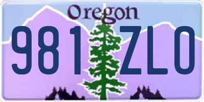 OR license plate 981ZLO