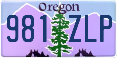 OR license plate 981ZLP