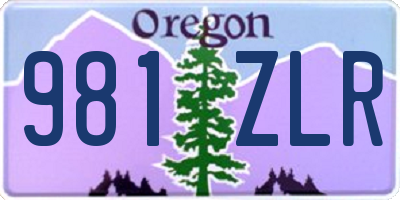 OR license plate 981ZLR
