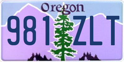 OR license plate 981ZLT