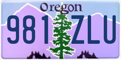 OR license plate 981ZLU