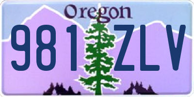 OR license plate 981ZLV