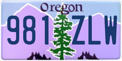 OR license plate 981ZLW