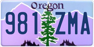 OR license plate 981ZMA