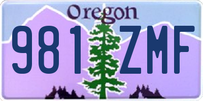 OR license plate 981ZMF