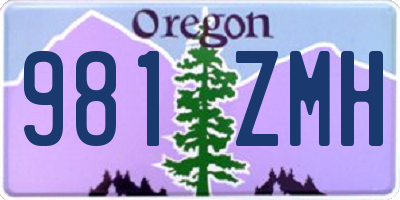 OR license plate 981ZMH