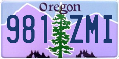 OR license plate 981ZMI