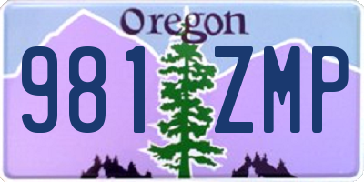 OR license plate 981ZMP