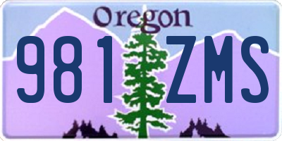 OR license plate 981ZMS