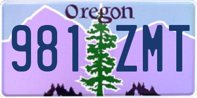 OR license plate 981ZMT