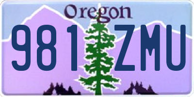 OR license plate 981ZMU