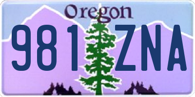 OR license plate 981ZNA