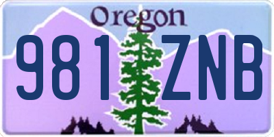 OR license plate 981ZNB
