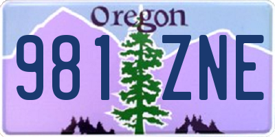 OR license plate 981ZNE