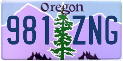 OR license plate 981ZNG