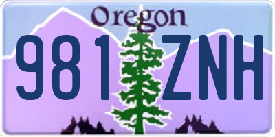 OR license plate 981ZNH