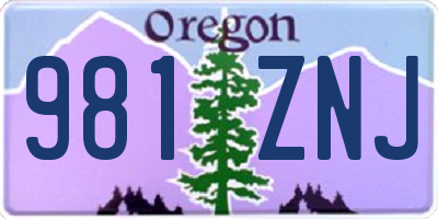 OR license plate 981ZNJ
