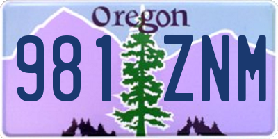 OR license plate 981ZNM