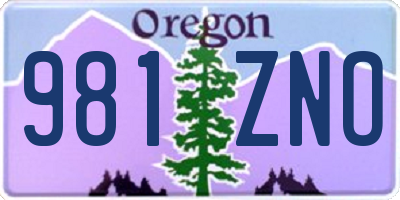 OR license plate 981ZNO