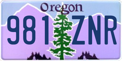 OR license plate 981ZNR