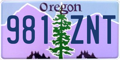 OR license plate 981ZNT