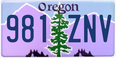 OR license plate 981ZNV