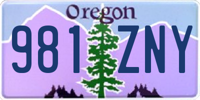 OR license plate 981ZNY