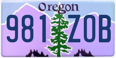 OR license plate 981ZOB
