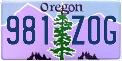 OR license plate 981ZOG