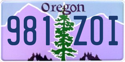 OR license plate 981ZOI