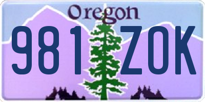 OR license plate 981ZOK