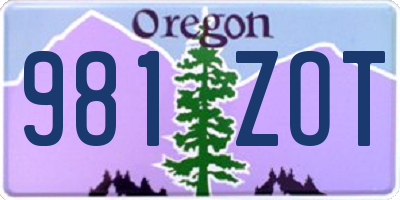 OR license plate 981ZOT