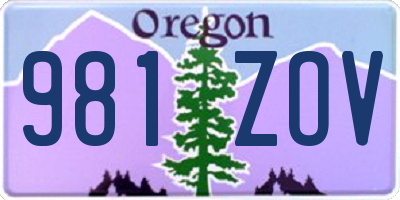 OR license plate 981ZOV