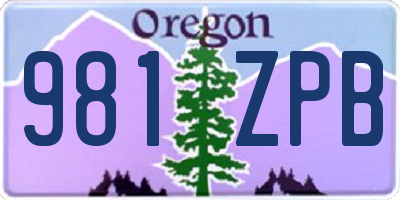 OR license plate 981ZPB