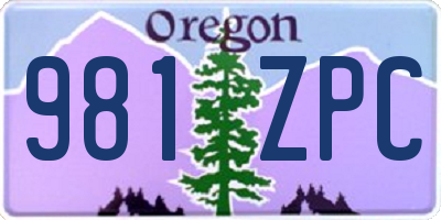 OR license plate 981ZPC