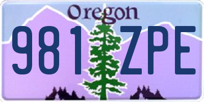 OR license plate 981ZPE