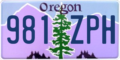 OR license plate 981ZPH